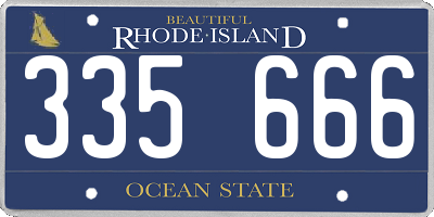RI license plate 335666