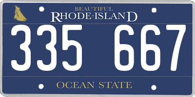 RI license plate 335667