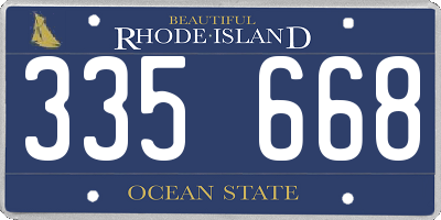 RI license plate 335668