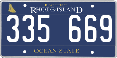 RI license plate 335669