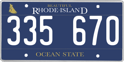 RI license plate 335670