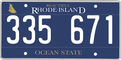 RI license plate 335671