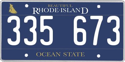 RI license plate 335673