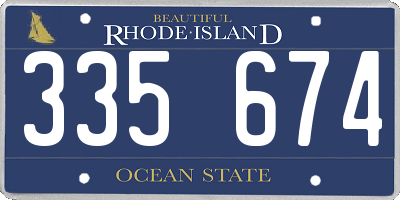RI license plate 335674