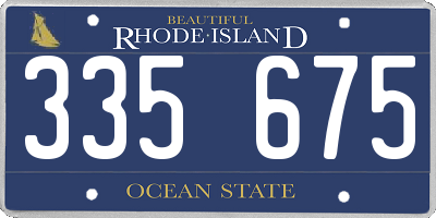 RI license plate 335675