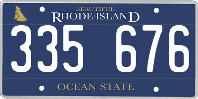 RI license plate 335676