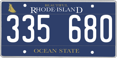 RI license plate 335680