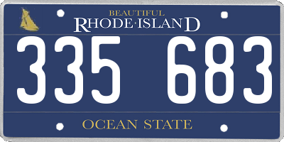 RI license plate 335683