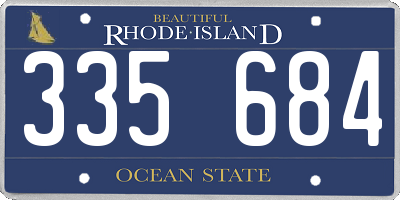 RI license plate 335684