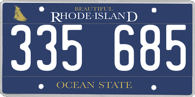 RI license plate 335685