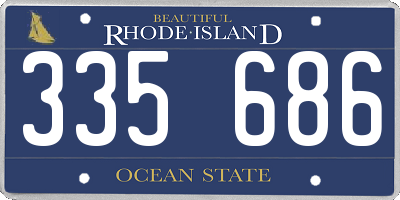 RI license plate 335686