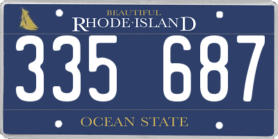 RI license plate 335687