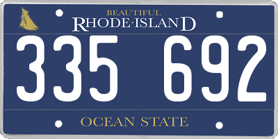 RI license plate 335692