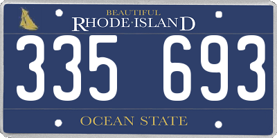 RI license plate 335693