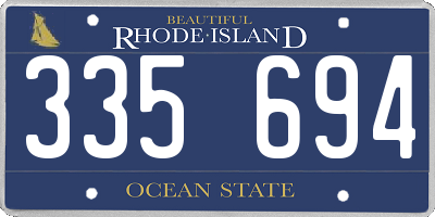 RI license plate 335694