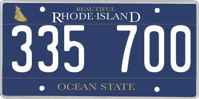 RI license plate 335700