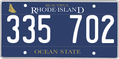 RI license plate 335702