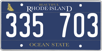 RI license plate 335703