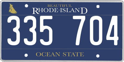 RI license plate 335704