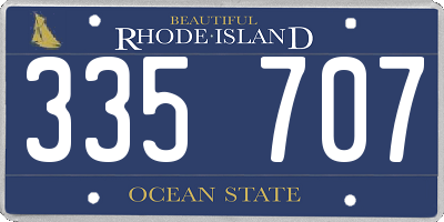 RI license plate 335707