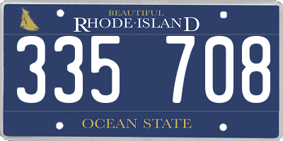 RI license plate 335708
