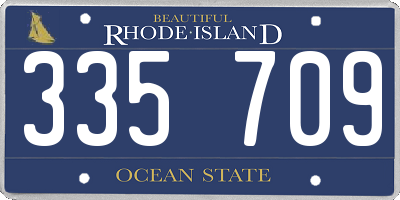 RI license plate 335709
