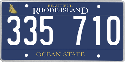 RI license plate 335710