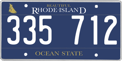 RI license plate 335712