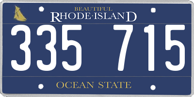 RI license plate 335715