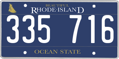 RI license plate 335716