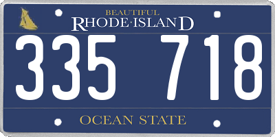 RI license plate 335718