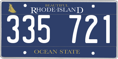 RI license plate 335721