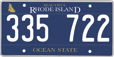 RI license plate 335722