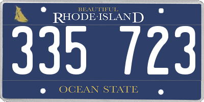 RI license plate 335723