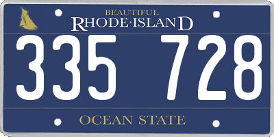 RI license plate 335728