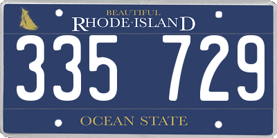 RI license plate 335729