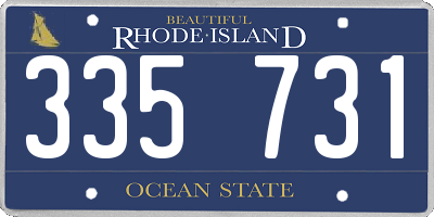 RI license plate 335731