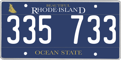 RI license plate 335733