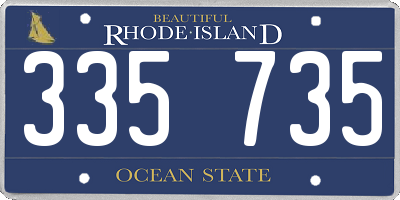 RI license plate 335735