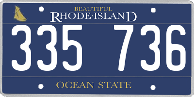 RI license plate 335736