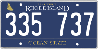 RI license plate 335737