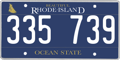 RI license plate 335739