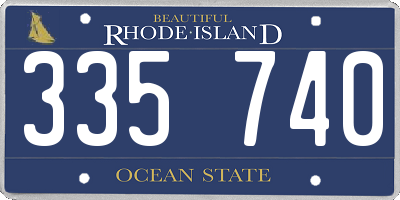 RI license plate 335740