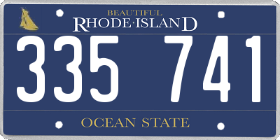 RI license plate 335741