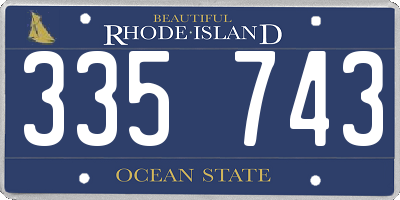 RI license plate 335743