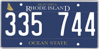 RI license plate 335744