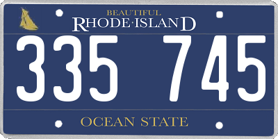 RI license plate 335745