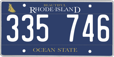 RI license plate 335746