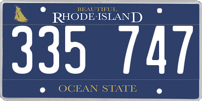 RI license plate 335747