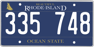 RI license plate 335748